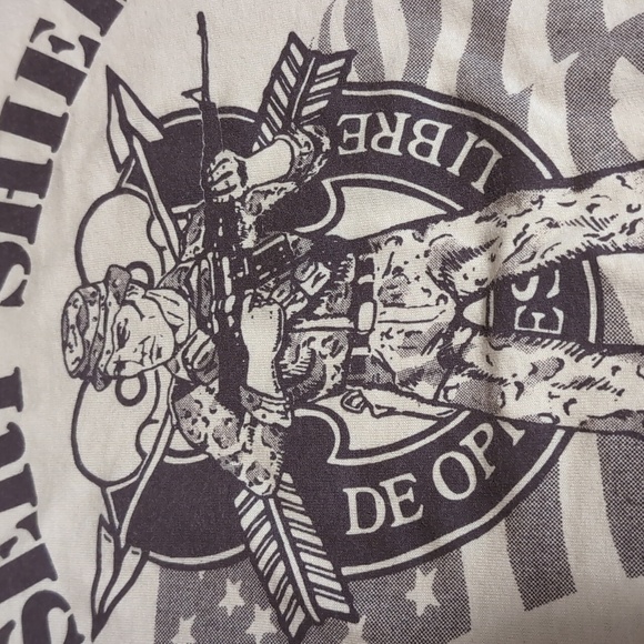 Vintage 1990 Operation Desert Shield Single Stitch T-shirt Size Large In Khaki - Picture 2 of 10